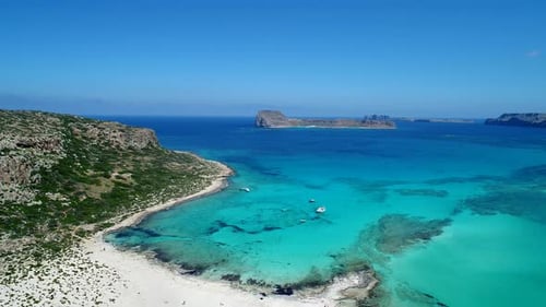 Beautiful Sea Island Bay Clear Sea Aerial View