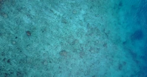 Beautiful aerial copy space shot of a white paradise beach and aqua turquoise water background