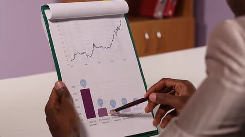 Businessman Studying Graphics
