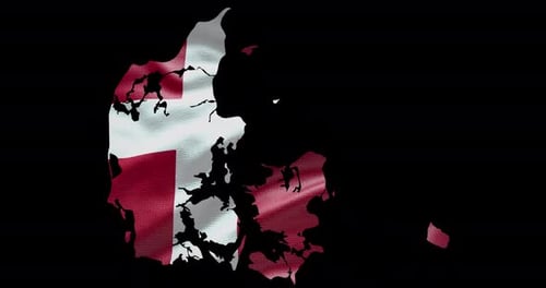 Hintergrund der dänischen Nationalflagge mit Umrissform