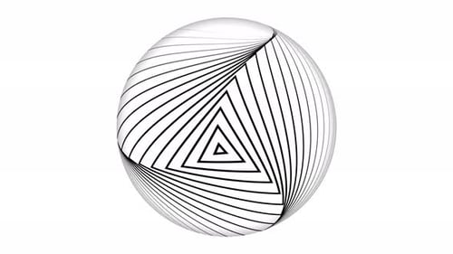 Hypnotic Rotating Sphere Abstract Line Art