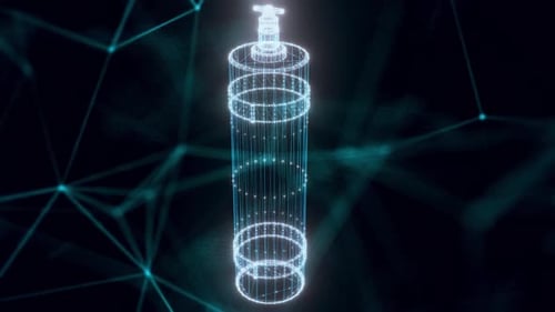 Gas Tank Hologram Close Up Hd