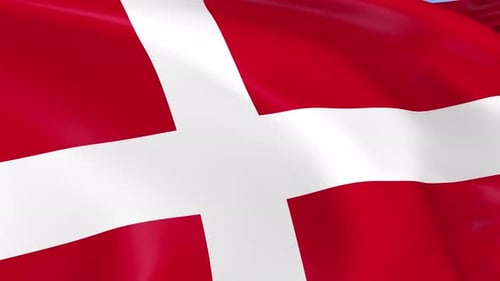 Realistic Waving Flag of Denmark Animation