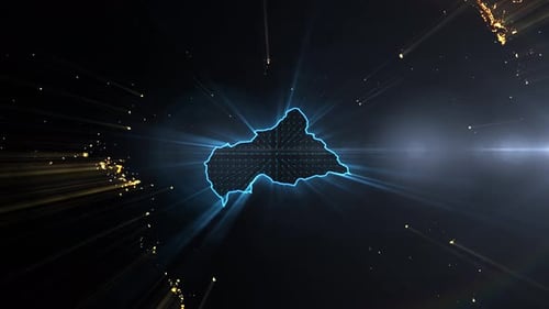 Realistic Earth Night Shining Country Central African Republic