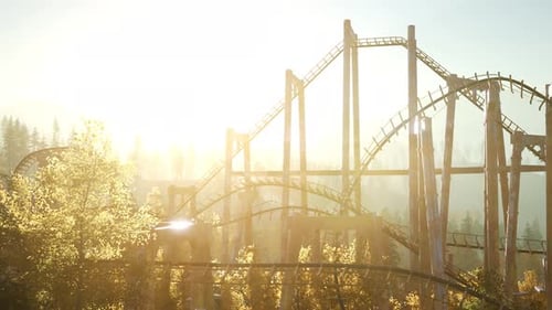 Old Roller Coaster at Sunset