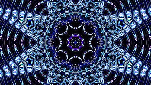 abstract blue swirling star circular line, black background