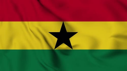 Ghana Flag Waving Seamless Loop