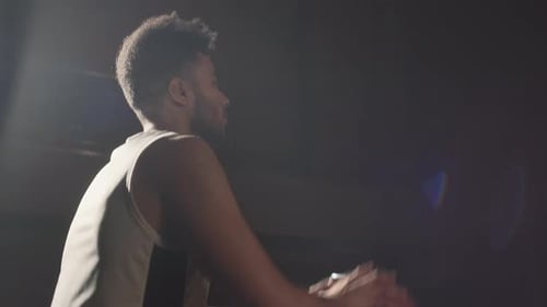 Basketball Player Shooting Ball