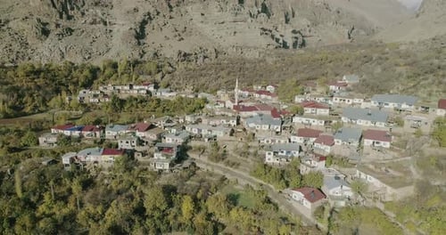 Diyarbakir Mountains And Village Aerial View
