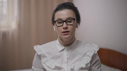 Woman Talking During Video Call Indoors
