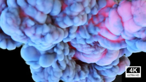 Dynamic Colorful Fluid Smoke Cloud with Alpha Channel