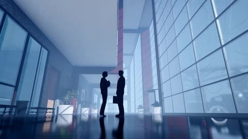 Business People Talking in Plaza Hall