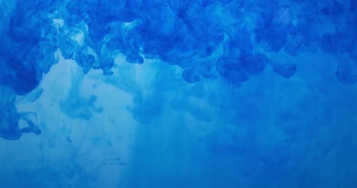 Swirling Blue Ink in Water Abstract Design