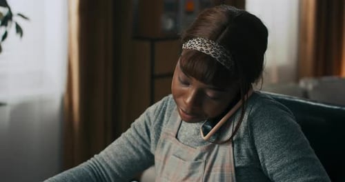 Woman Working at Home Office with Laptop