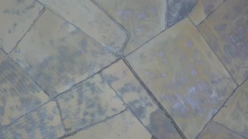 Aerial view the muddy land at paddy field