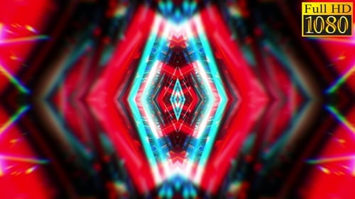 Vibrant Abstract Glitch Kaleidoscope Loop Background Animation