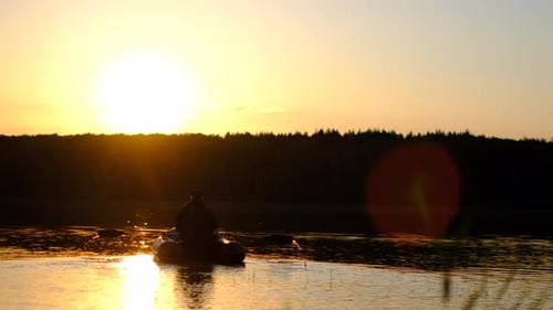 Fishing at Sea, Fisherman in a Boat, Fishing During Sunset, Active Rest