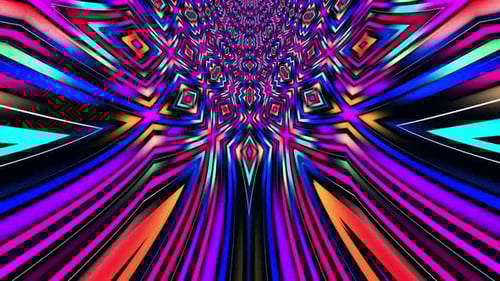 Abstract Glowing Kaleidoscope Tunnel Animation