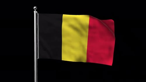 Realistic Belgium National Flag Waving Animation