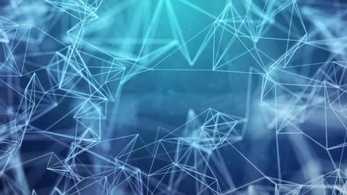 Abstract Plexus Blue Geometrical Shapes. Connection And Web Concept