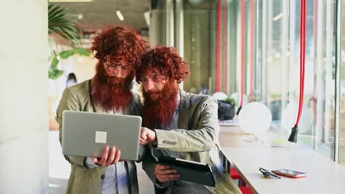 Zwillinge benutzen Laptop