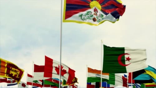 Dynamic Waving National Flags of the World Background