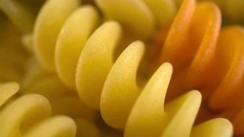 Close Up of Colorful Dried Fusilli Pasta
