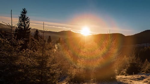 Golden Sunrise on Winter Hills