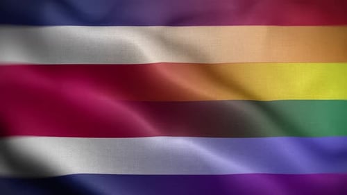 Vibrant Waving Flag with Rainbow Colors for Pride