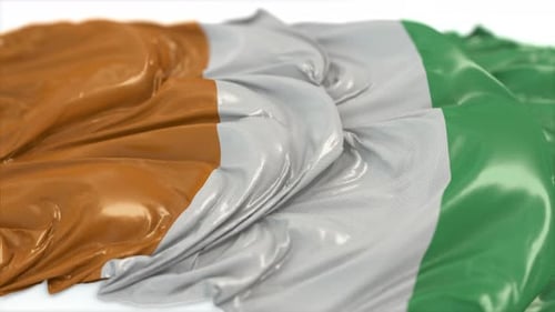 Cote d'lvoire Flag On A White Chalkboard