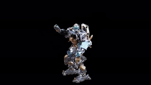 97 Roboter stehend Magic Area Angriff 4K
