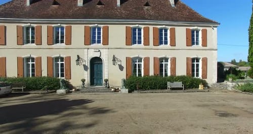 Aerial view of Bourbet Castle, France
