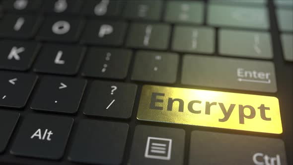 Black Computer Keyboard and Gold Encrypt Key, Miscellaneous Motion ...