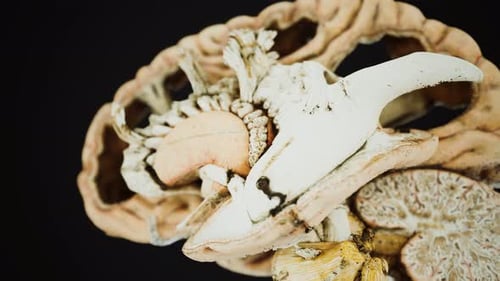 Detailed 3D Human Brain Anatomical Model Rotating