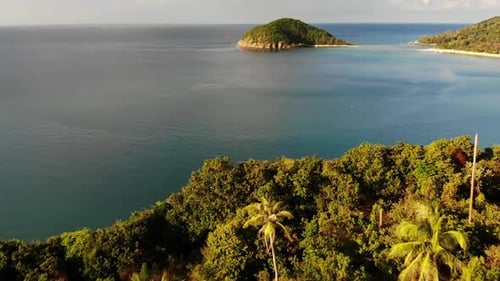 Small Koh Ma Island, Ko Phangan Thailand. Exotic Coast Panoramic Landscape, Mae