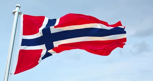 Realistic Waving Flag of Norway Animation