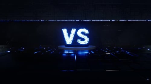 Glowing Neon VS Versus Screen Intro Title