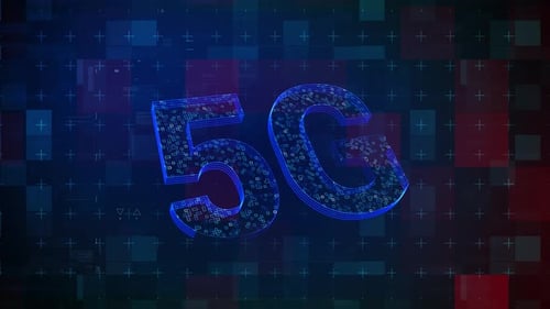 Futuristic 5G Digital Network Connection Animated Display