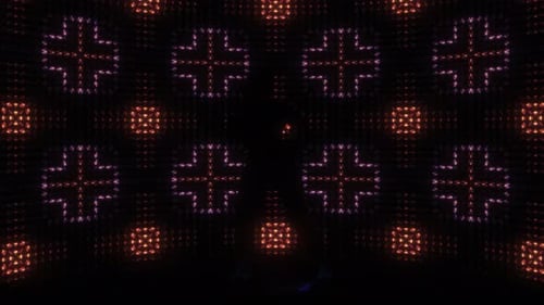 Energetic Silhouette Dancers on Abstract LED Light Stage