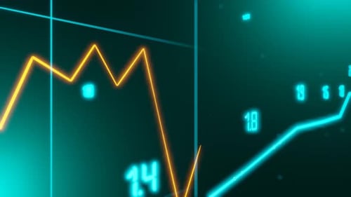 Dynamic Neon Line Graphs with Digital Data Presentation