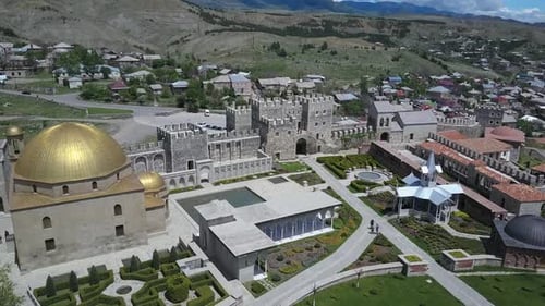 Aerial View of Rabati Fortress in Akhaltsikhe, Georgia