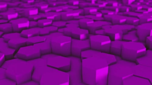 Animated Geometric Purple Hexagons Background Loop