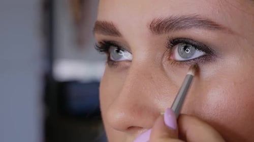 Eye Makeup Applied by Makeup Artist, Close-Up