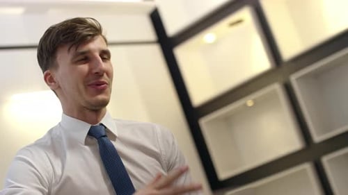 Business Handshake Meeting in Office Environment