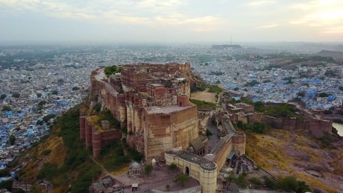 Aerial View of Mehrangarh Fort in Jodhpur, Rajasthan, India