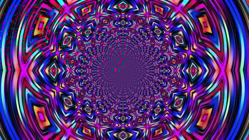 Abstract Neon Geometric Tunnel Loop Animation