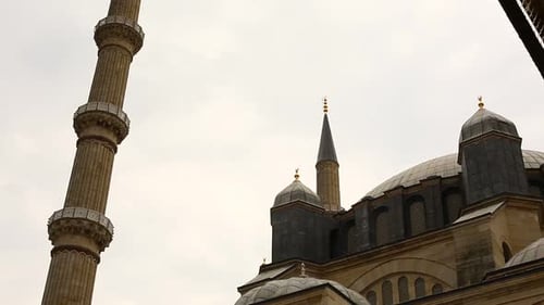 Edirne Osmanische Prachtvolle Selimiye-Moschee Zeitraffer