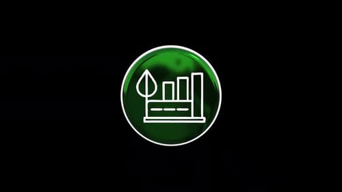 Animated 3D Green Eco Industrial Icon