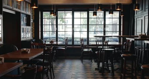 Stylish Interior of Retro Cafe
