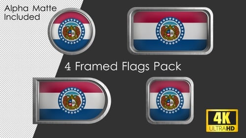 Animated Missouri State Flag in Multiple Frame Styles